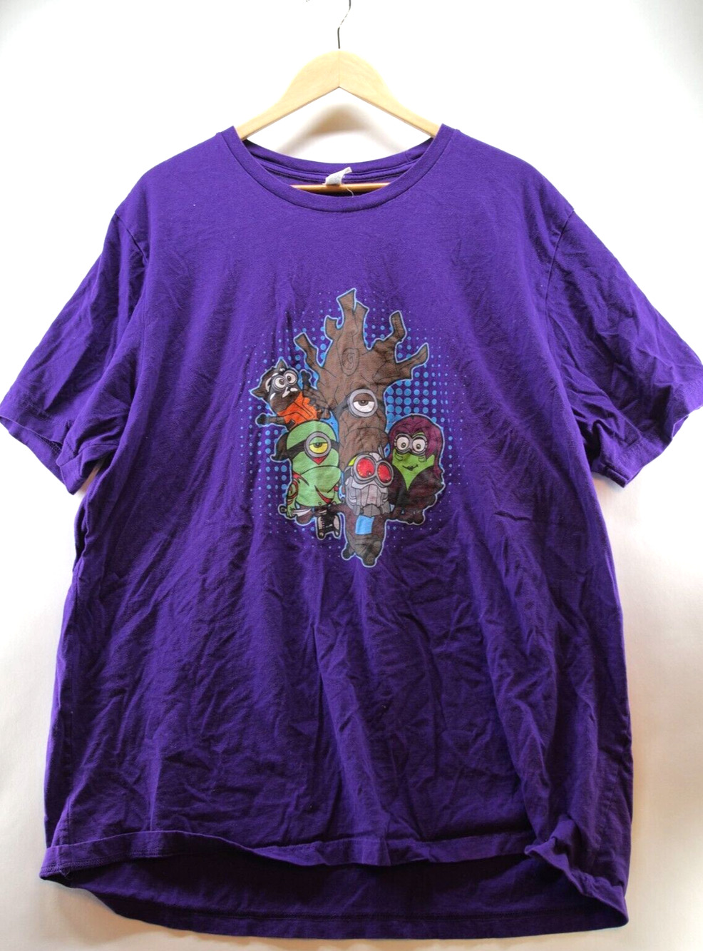 3XL Purple Shirt with character CANVAS 100% Cotton